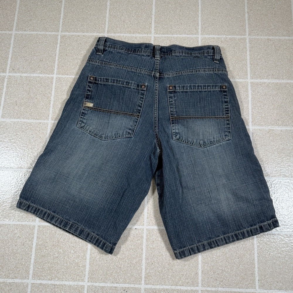VTG Southpole Blue Denim Shorts Jorts Hip Hop Skater Red Tab Y2K Baggy Size 32